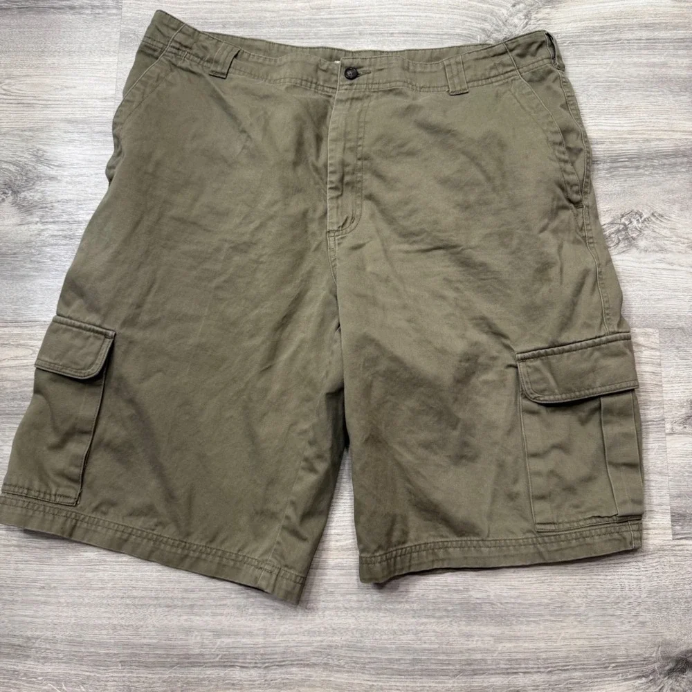 Geoffrey Beene Mens Cargo Shorts Olive Green‎ Cotton Twill Size 36